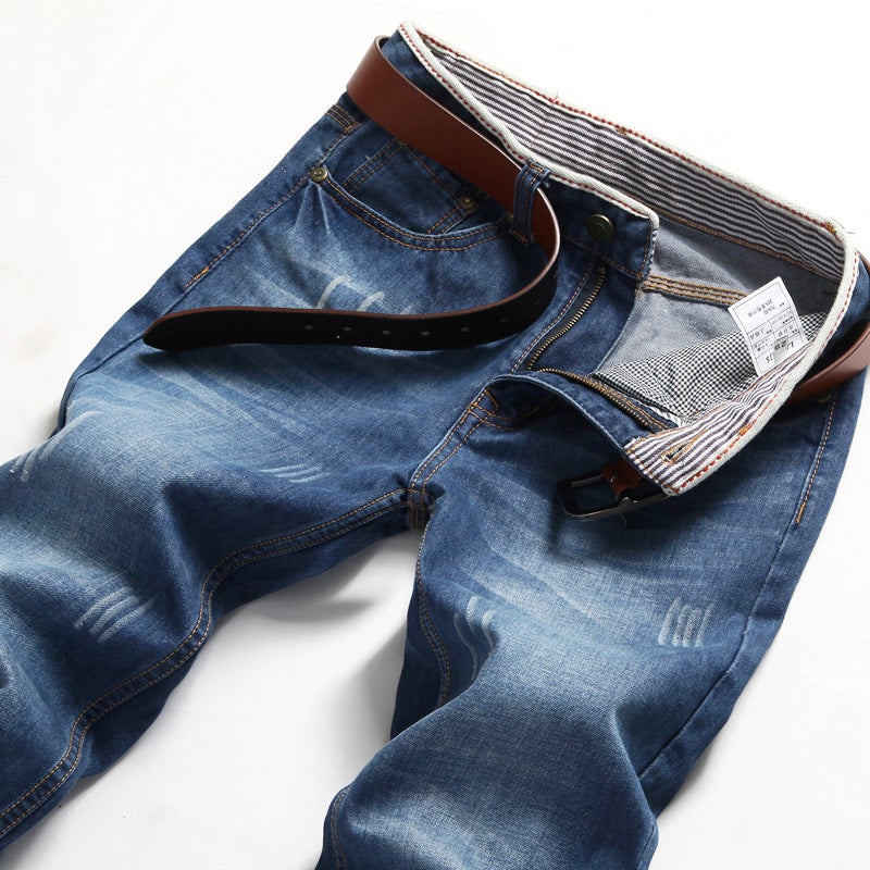 Generic Daifa retro mens jeans slim straight jeans mens popular mens pants in stock wholesale 087 Light blue 087 