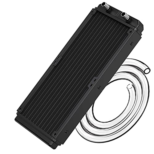 Clyxgs Water Cooling Radiator, 12 Pipe Aluminum Heat Exchanger Radiator with Tube for PC CPU Computer Water Cool System DC12V 240mm - Image 1