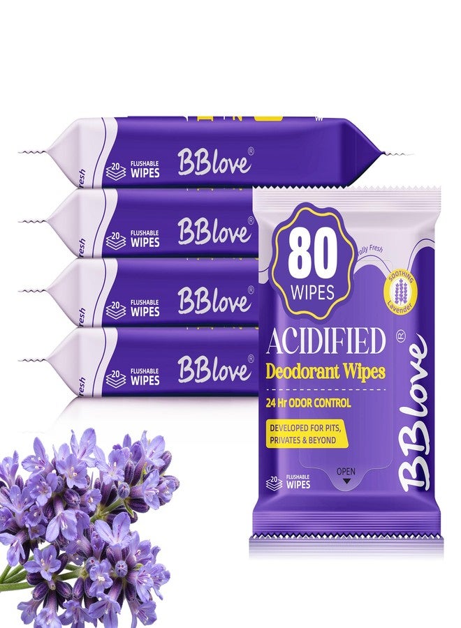 BBlove Acidified Body Wipes - 24H Odor Control, pH Balanced for Underarms & Whole Body, Aluminum-Free & Skin-Loving Formula, 80 Wipes - Image 1
