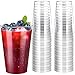 Byvivace 200Counts 12 OZ Hard Plastic Cups Fancy Disposable Cups for Party 12 Ounce Clear Elegant Wedding Cups Disposable Wine Glasses for Parties - Image 1