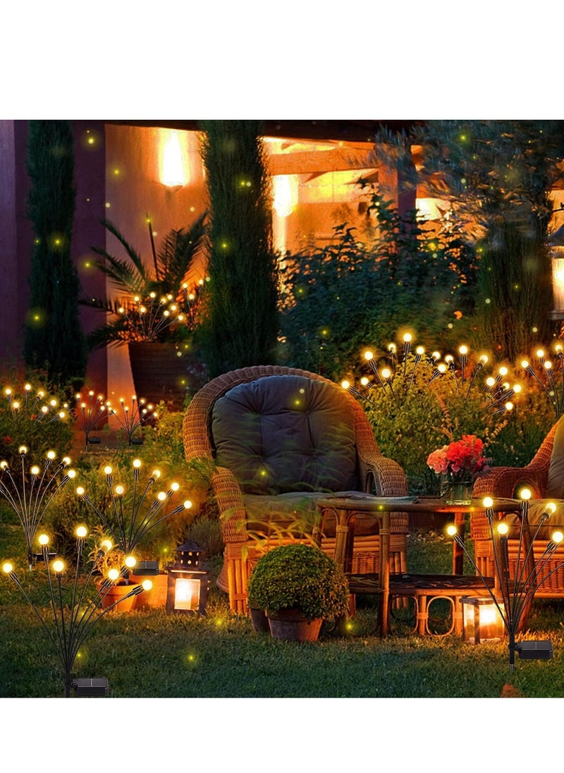 GUDOO 2 Pack 8LED Solar Lamps Solar Swaying Firefly Lamps Solar Powered Firefly Lights Outdoor Waterproof Ground Plug Solar Powered Garden Lights Warm White  - Image 5