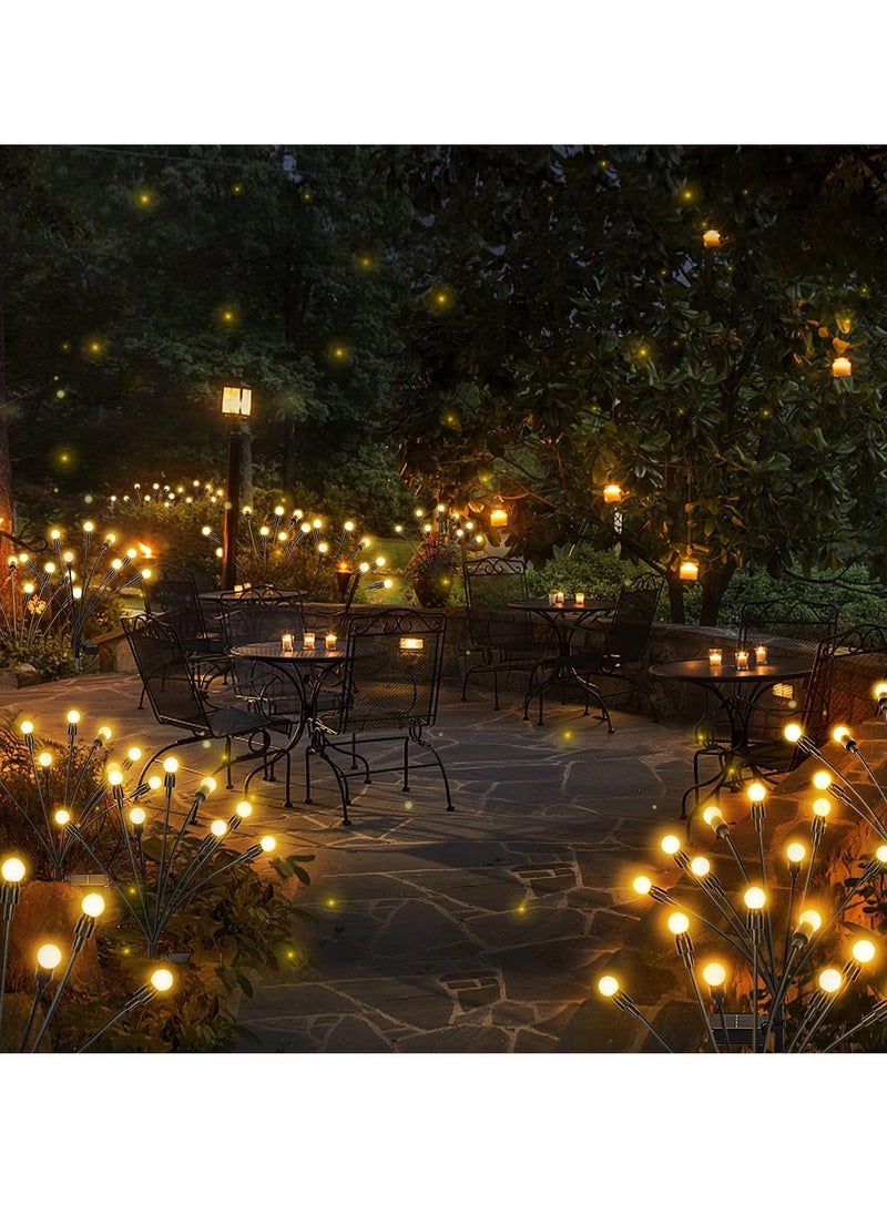 2 Pack 8LED Solar Lamps Solar Swaying Firefly Lamps Solar Powered Firefly Lights Outdoor Waterproof Ground Plug Solar Powered Garden Lights Warm White