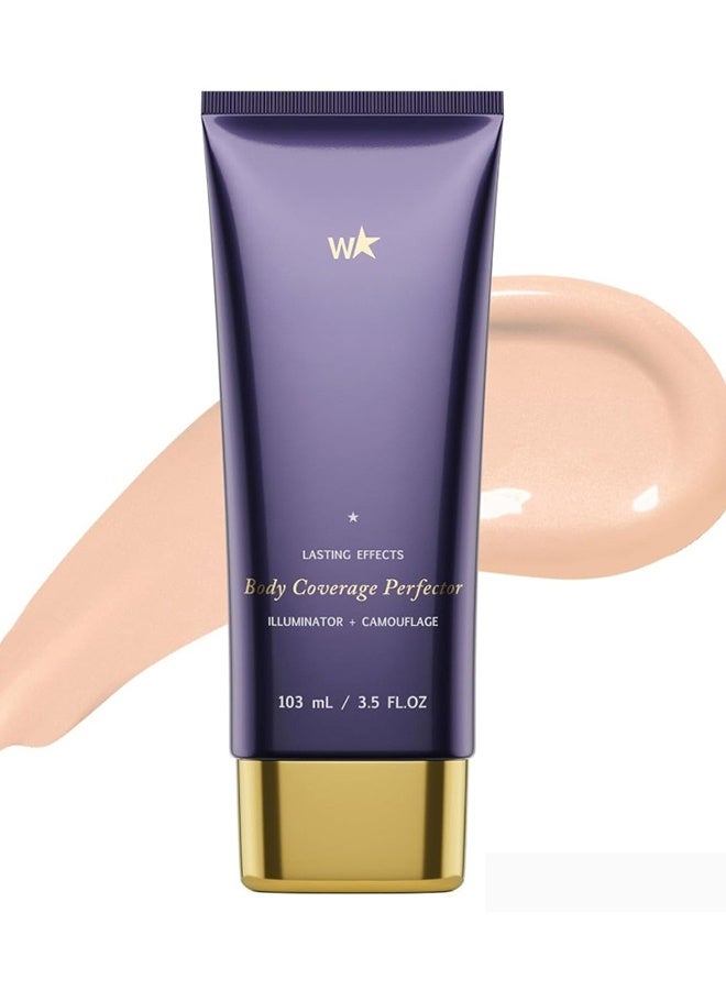 W Body Coverage Perfector, Waterproof Leg & Body Makeup, Tattoo Cover Up Makeup, 103ml (Warn Radiance) - Image 1
