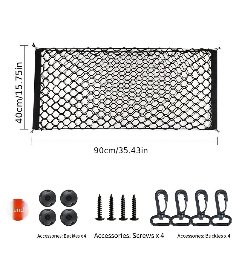 Black Adjustable Elastic Nets for Car Trunk Organization and Home Storage - Image 2