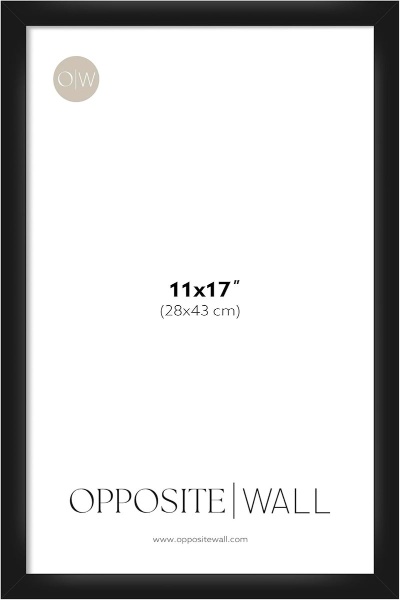 Opposite Wall - 11x17 in -Black Picture Frame - Lightweight, Versatile & Shatterproof - Wall Hanging Poster or Photo Frame - Wall Decor for Office, Gallery & Home - Image 1