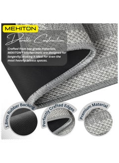 MEKITON MEKITON Set of 2 PCs Premium Anti Fatigue Kitchen Mat, Non Slip Natural Rubber Mats, Washable Runner Rugs for Kitchen Floor Front of Sink, Laundry Room  45X120CM + 45X75CM (Grey)  - Image 2