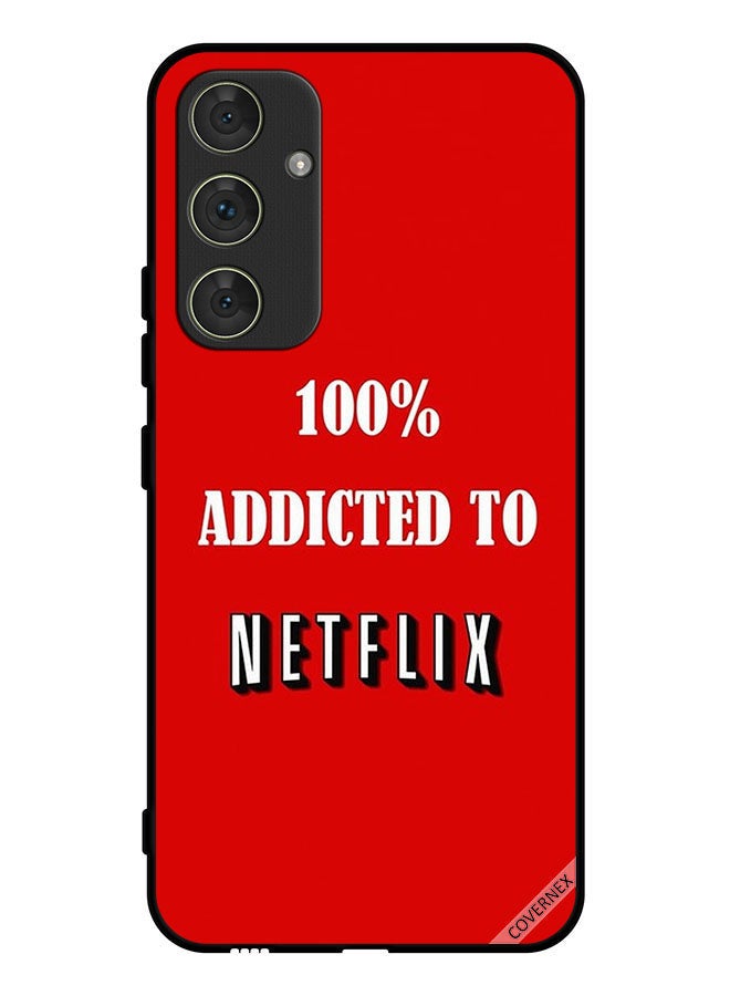 Covernex Protective Case Cover For Samsung Galaxy A54 100% Addicted To Netflix - Image 1