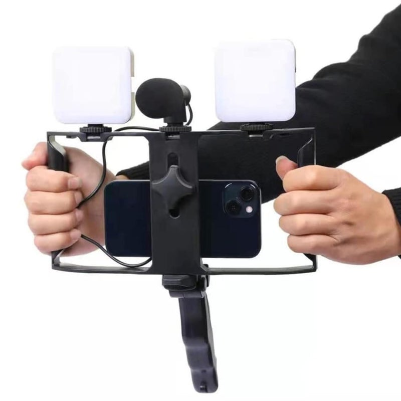 Lapras 𝟏𝟓 𝐘𝐞𝐚𝐫𝐬 𝐆𝐮𝐚𝐫𝐚𝐧𝐭𝐞𝐞 Portable Vlogging Kit with Tripod, LED Light, Mic & Phone Holder | Smartphone Video Kit for YouTube, Reels, Instagram - Image 2