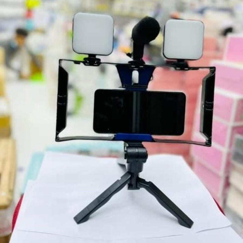 Lapras 𝟏𝟓 𝐘𝐞𝐚𝐫𝐬 𝐆𝐮𝐚𝐫𝐚𝐧𝐭𝐞𝐞 Portable Vlogging Kit with Tripod, LED Light, Mic & Phone Holder | Smartphone Video Kit for YouTube, Reels, Instagram - Image 4