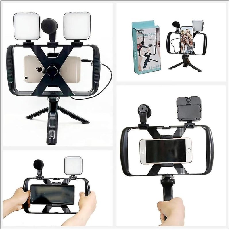 Lapras 𝟏𝟓 𝐘𝐞𝐚𝐫𝐬 𝐆𝐮𝐚𝐫𝐚𝐧𝐭𝐞𝐞 Portable Vlogging Kit with Tripod, LED Light, Mic & Phone Holder | Smartphone Video Kit for YouTube, Reels, Instagram - Image 5