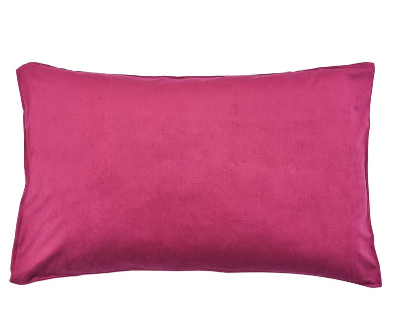 UmI. Brand Umi Super Soft Velvet Pillow CoverCase Pillowcase with Hidden Zipper Pack of 2 Cozy Luxury Fuzzy Pillow Cover with Zipper 17x27 Inches 17X27Inches Off Red - Image 3