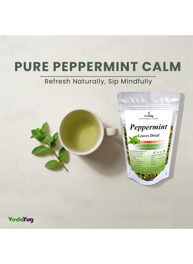 VY VedaYug VedaYug Peppermint Dried Leaves, Loose Leaf Herbal Tea, Caffeine Free, 70g - Image 2