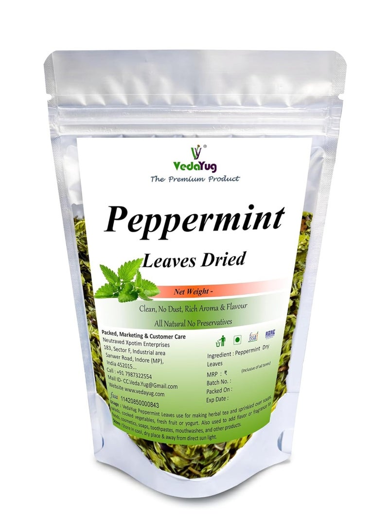 VY VedaYug VedaYug Peppermint Dried Leaves, Loose Leaf Herbal Tea, Caffeine Free, 70g - Image 1