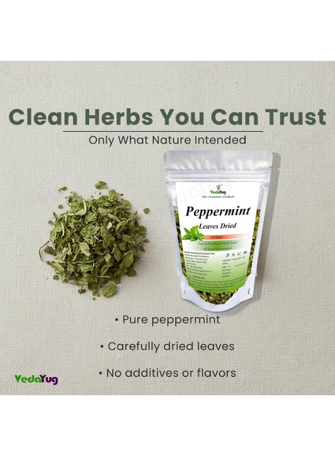VY VedaYug VedaYug Peppermint Dried Leaves, Loose Leaf Herbal Tea, Caffeine Free, 70g - Image 3