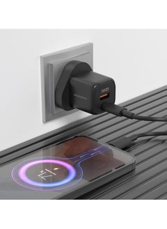 porodo PD 20W UK Fast Dual Port Wall Charger With USB-C to Lightning Cable/ 18W QC/ Power Output 20W/ Over-Heat Protection/ Universal Compatibility - Black  - Image 4