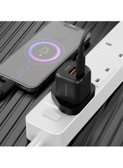 porodo PD 20W UK Fast Dual Port Wall Charger With USB-C to Lightning Cable/ 18W QC/ Power Output 20W/ Over-Heat Protection/ Universal Compatibility - Black  - Image 5