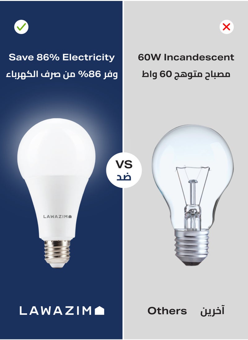 LAWAZIM 15W LED Bulb A70 E27 - 3 Piece 6500K Daylight - Energy Saving 80W Equivalent Non-Dimmable Lightbulbs with 1200 Lumens and Long-Lasting 15,000H Design - for Home, Kitchen, and Bedroom Lighting  - Image 4