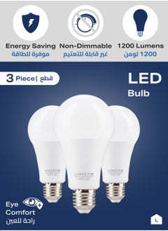 LAWAZIM 15W LED Bulb A70 E27 - 3 Piece 6500K Daylight - Energy Saving 80W Equivalent Non-Dimmable Lightbulbs with 1200 Lumens and Long-Lasting 15,000H Design - for Home, Kitchen, and Bedroom Lighting  - Image 3