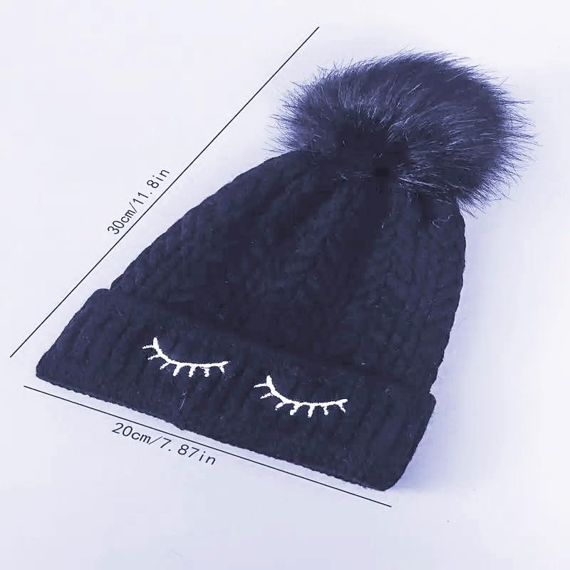 Richmen Women's Knitted Hat Winter Plush Velvet Warm Woolen Cap Soft Snow Proof Stylish Slouchy Beanie Pom Pom Cap for Outdoor Girls & Ladies - Image 4