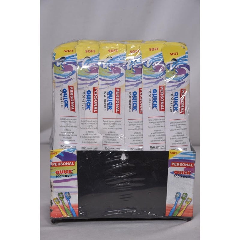 Personal Quick Soft Reaches all the critical areas Manual Toothbrush for adult, 36 Pieces - Image 2