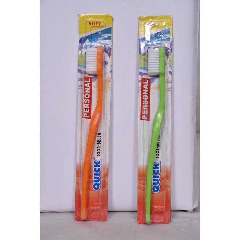 Personal Quick Soft Reaches all the critical areas Manual Toothbrush for adult, 36 Pieces - Image 3