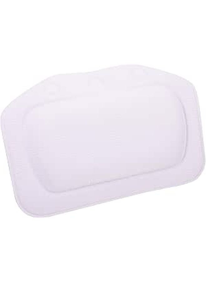 White PVC Foam Bath Pillow with Shoulder Support Head Neck Rest for Bathtub Spa - Image 1