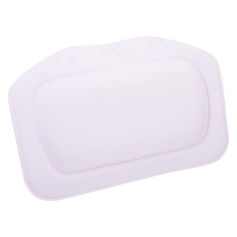 White PVC Foam Bath Pillow with Shoulder Support Head Neck Rest for Bathtub Spa - Image 2