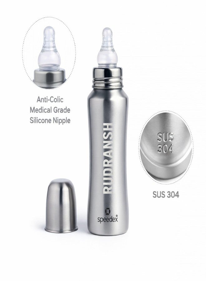 Speedex Stainless Steel Baby Feeding Bottle Stainless Steel Baby Feeding Bottle with Internal ML Marking (250 ml, Silver) - Image 2