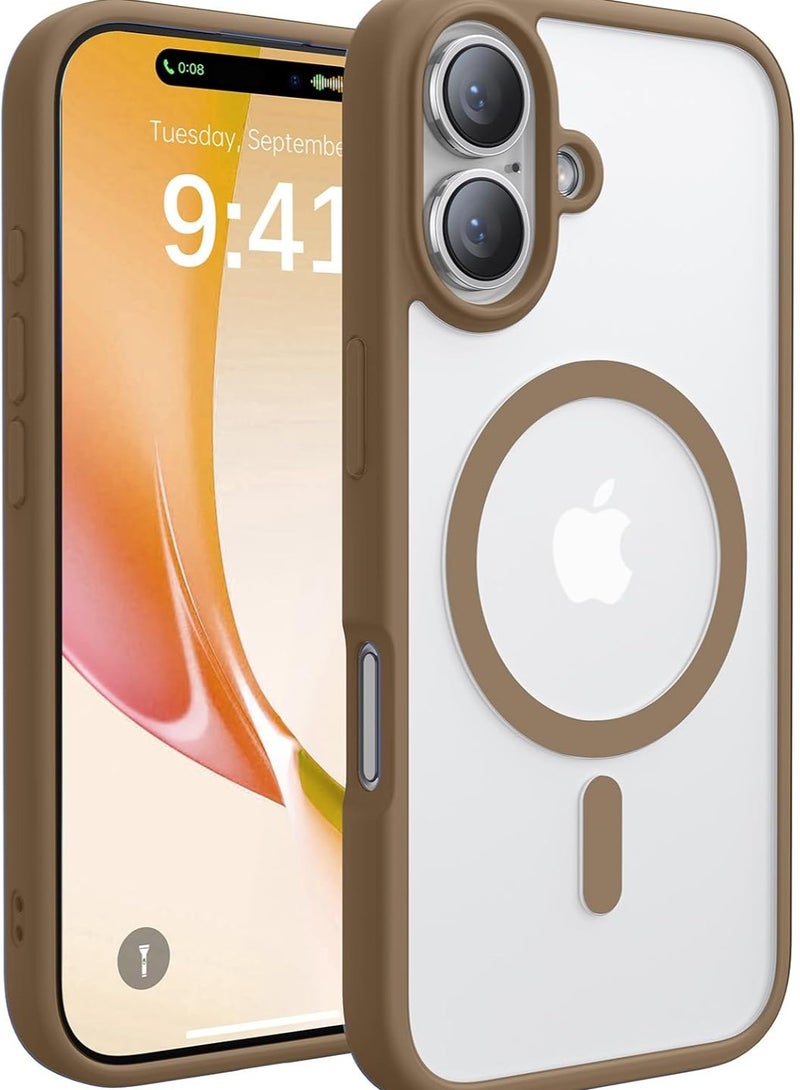 Denx Magnetic Case for iPhone 16 [Shockproof & Slim] Clear Hard Back Cover with high-Grade Protection | Desert Titanium 
