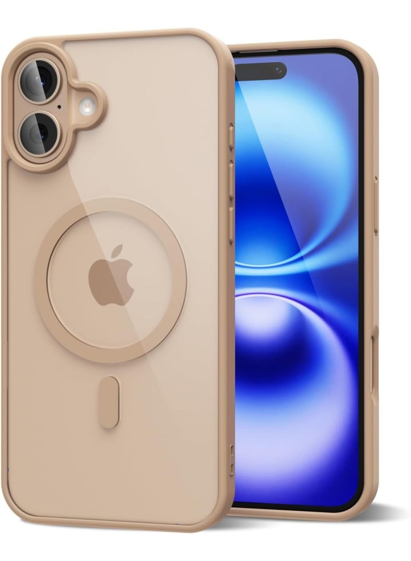 أكاليكس جراب مغناطيسي لهاتف آيفون 16 [مقاوم للصدمات ونحيف]، غطاء خلفي صلب شفاف مع حماية فائقة |تيتانيوم صحراوي - Image 1