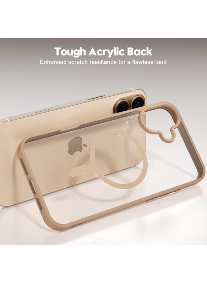 أكاليكس جراب مغناطيسي لهاتف آيفون 16 [مقاوم للصدمات ونحيف]، غطاء خلفي صلب شفاف مع حماية فائقة |تيتانيوم صحراوي - Image 4