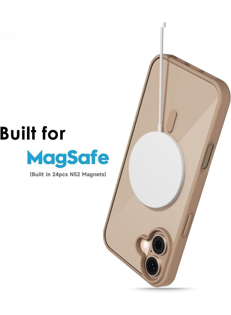 أكاليكس جراب مغناطيسي لهاتف آيفون 16 [مقاوم للصدمات ونحيف]، غطاء خلفي صلب شفاف مع حماية فائقة |تيتانيوم صحراوي - Image 2