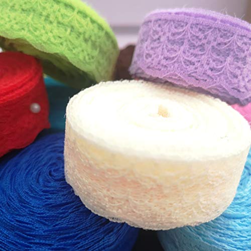 StayMax 20 Rolls 200 Yards Mixed Color Floral Pattern Fabric Lace Ribbon - Image 3