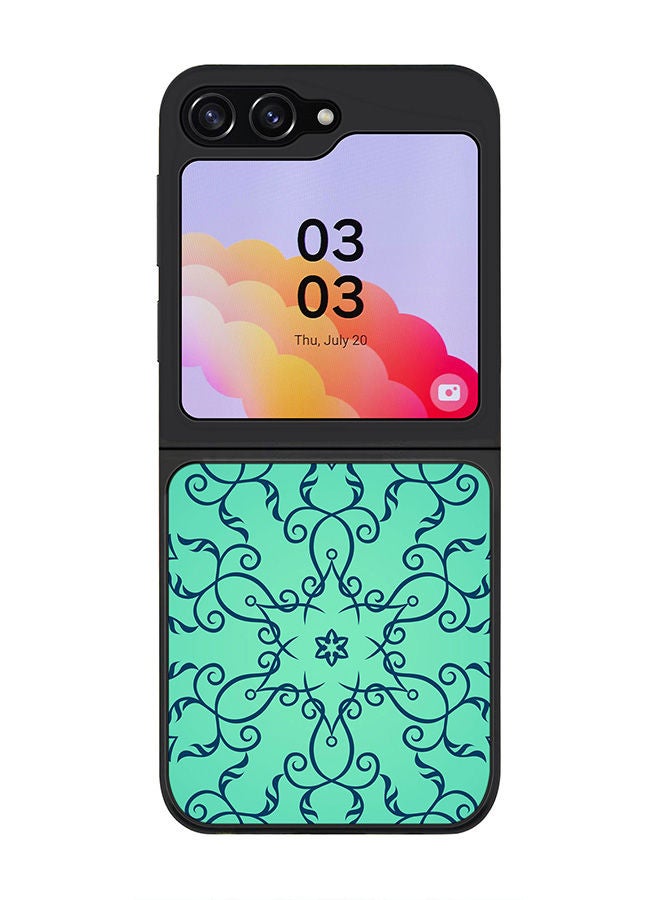 Stylizedd Rugged Black edge case for Samsung Galaxy Z Flip5, Slim fit Soft Case Flexible Rubber Edges Anti Drop TPU Gel Thin Cover -  Arabian Star - Image 1