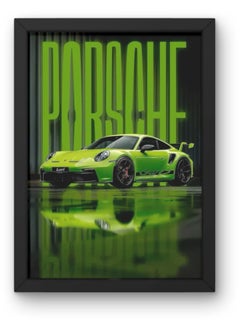 Black frame for a green Porsche 20x30 