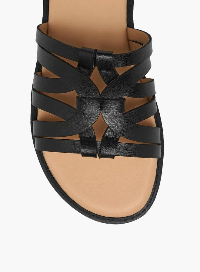 Little Missy BLACK Girls Strappy Slip-On Sandals for Women | Best Price UAE