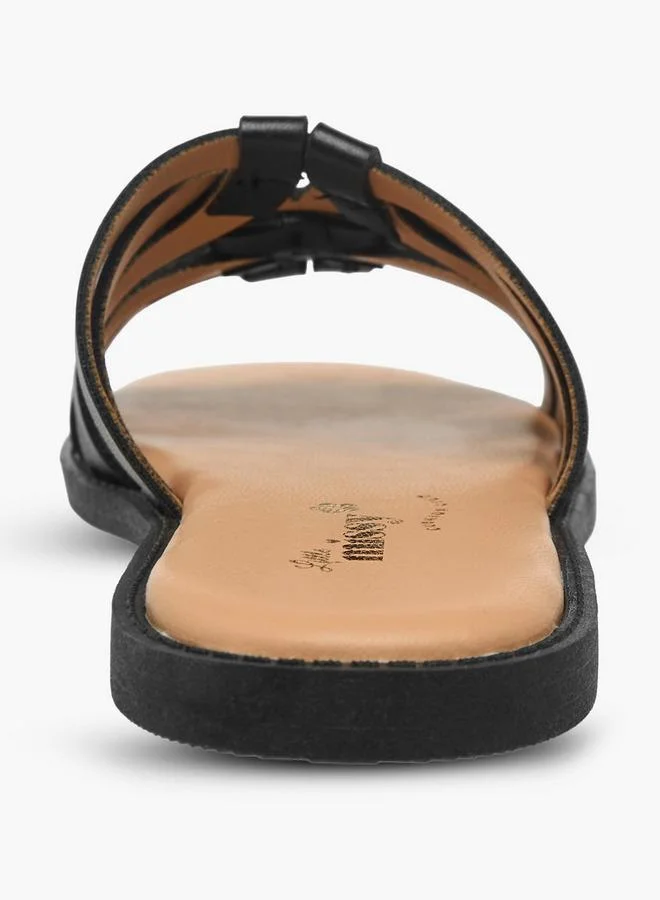 Little Missy BLACK Girls Strappy Slip-On Sandals for Women | Best Price UAE