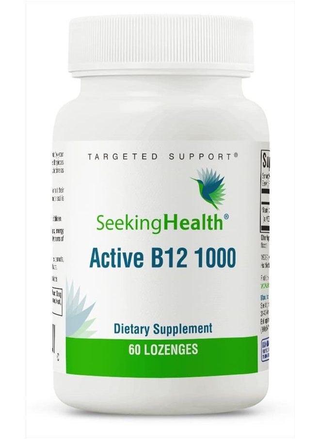 Seeking Health - Active B12 1000, 1000 mcg B12 as Adenosylcobalamin and Methylcobalamin, Supports Homocysteine Levels and Methylation, MTHFR Support, Vegan and Vegetarian (60 lozenges)* - Image 1