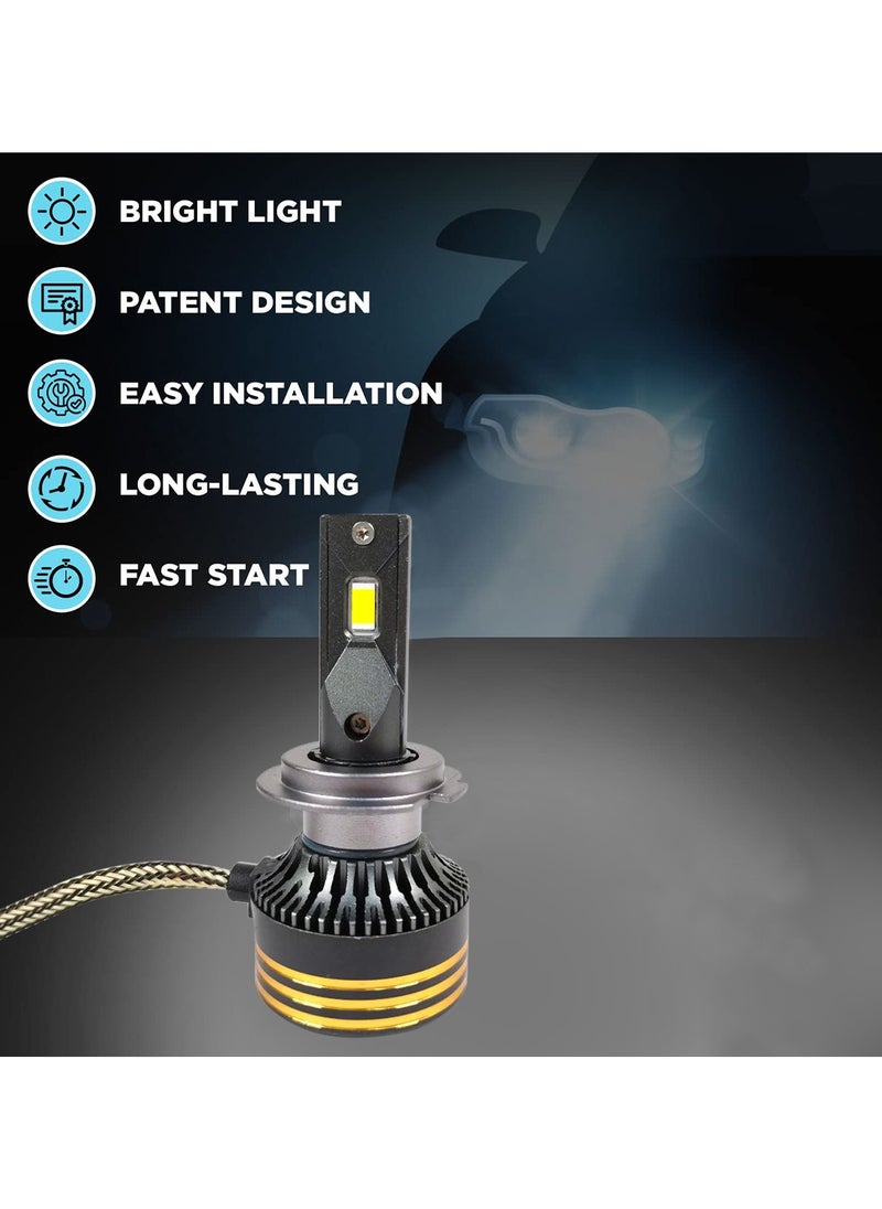 3XR - Car LED Head Light H7 60W 30000LM 6500K Car LED Headlight With Cooling Fan System - 3XR - Image 1
