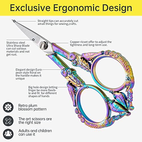 GLEXAL Crochet Scissors –Professional Grade Shears for sewing,Craft, Artwork, Crochet,trimming,Needlework,Yarn, Handicraft DIY Tool,Thread,Beauty Hair,4.5in - Image 4