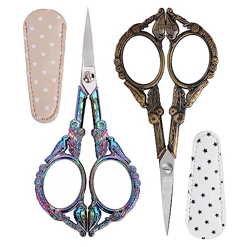 GLEXAL Crochet Scissors –Professional Grade Shears for sewing,Craft, Artwork, Crochet,trimming,Needlework,Yarn, Handicraft DIY Tool,Thread,Beauty Hair,4.5in - Image 1
