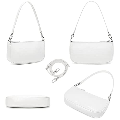 lapsting Small Shoulder Bag for Women mini Y2K Bags Trendy Clutch Purse Crossbody 90s Purses White - Image 4
