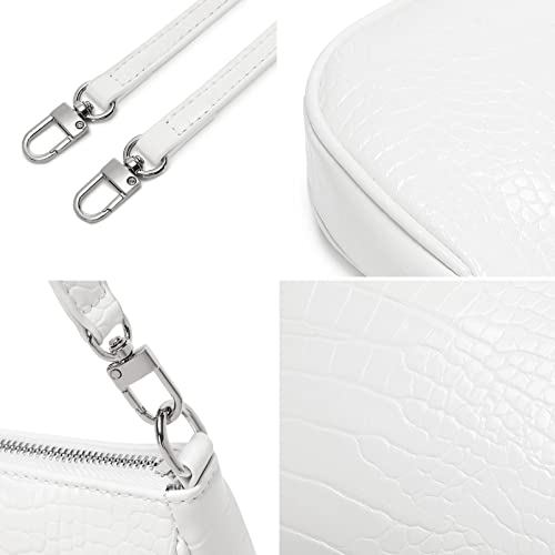 lapsting Small Shoulder Bag for Women mini Y2K Bags Trendy Clutch Purse Crossbody 90s Purses White - Image 3