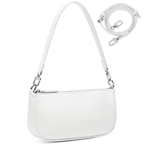 lapsting Small Shoulder Bag for Women mini Y2K Bags Trendy Clutch Purse Crossbody 90s Purses White - Image 1
