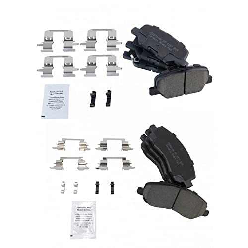 TRQ Front & Rear Brake Pads Ceramic Compatible with 2013-2019 Mitsubishi Outlander 2013-2018 Outlander Sport - Image 1