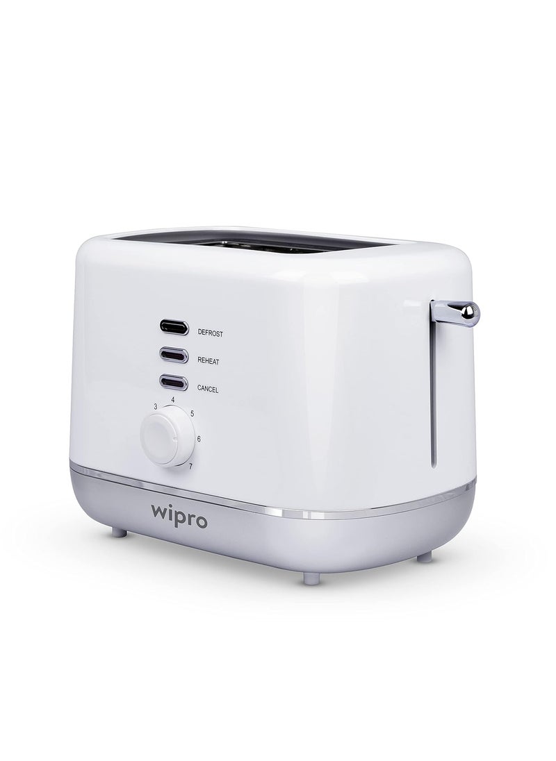 WIPRO Wipro Vesta Bread Toaster 800 Watts Auto Pop up with Removable Crumb Tray 7 Browning Levels with Defrost and Pre Heat Function White Standard VA021020  - Image 1