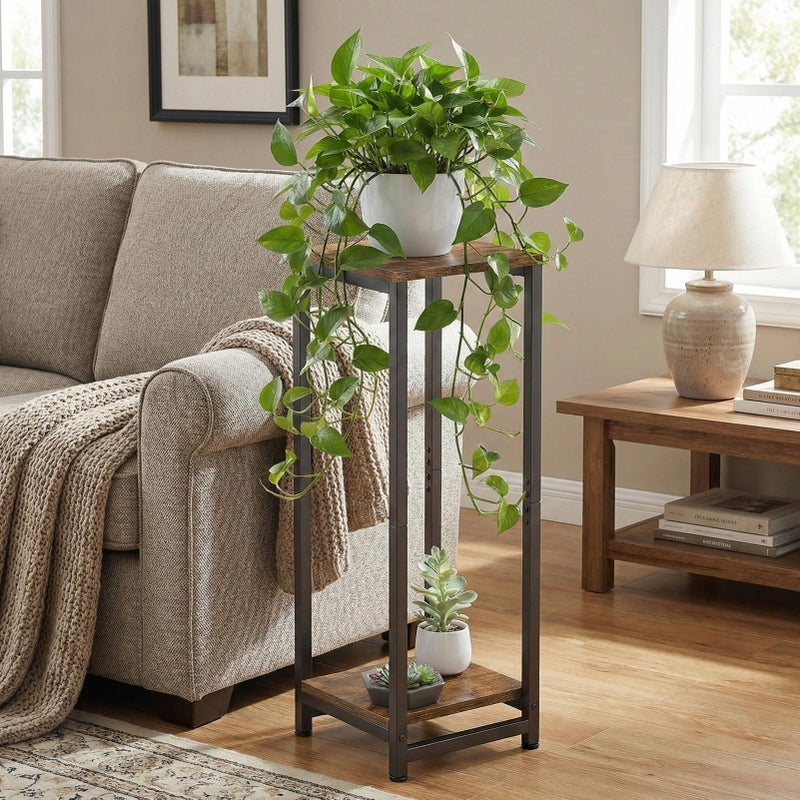 VonDream 2 Tier Tall Plant Stand Indoor, 32.5" Corner Plant Stands for Indoor Plants Multiple, Multi-Functional Small Side Table for indoor Plants - Image 2