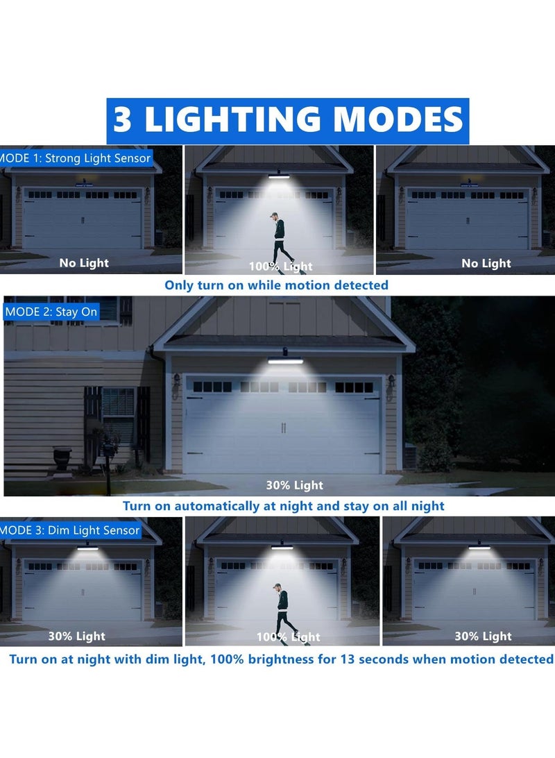 AROAQ Solar Light, Waterproof Solar LED Lamp, Three Modes Human Automatic Induction Solar Powered Security Light, Motion Light For Fence Patio Garden Garage Wall, (White Shell Bracket, White Light) - Image 2