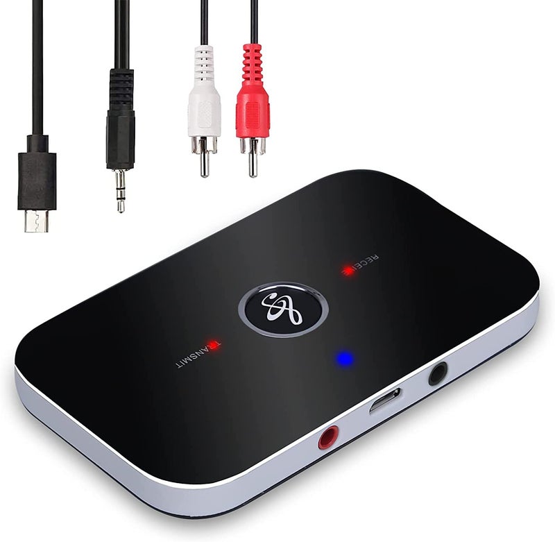 Etzin Bluetooth 5.0 Transmitter Receiver, Bluetoot 2 in 1 Wireless Adapter with 3.5mm Output Mini Bluetooth Audio Adapter Support MP4 / TV/PC/Car/Laptop/Home Stereo System (Black) AE-0831WA - Image 1