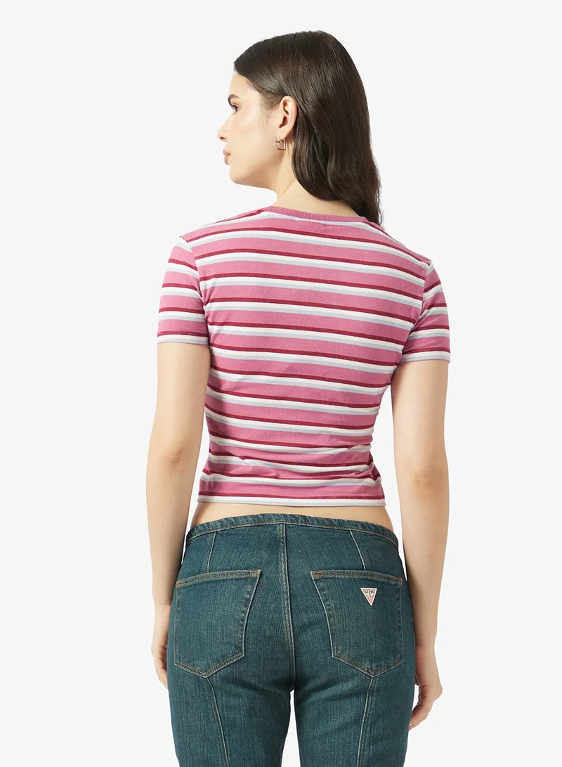 جيس جينز تيشيرت أطفال بياقة دائرية وخطوط كلاسيكية